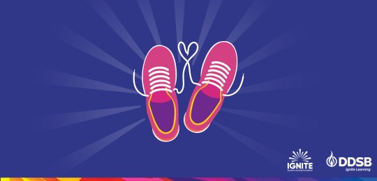 Pink Animated Running Shoes one Purple background